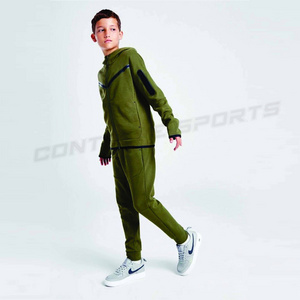 New Design Custom Sport Jogging Suits Wholesale Casual Kids Wear Tech Fleece Hooded Suit For Kids