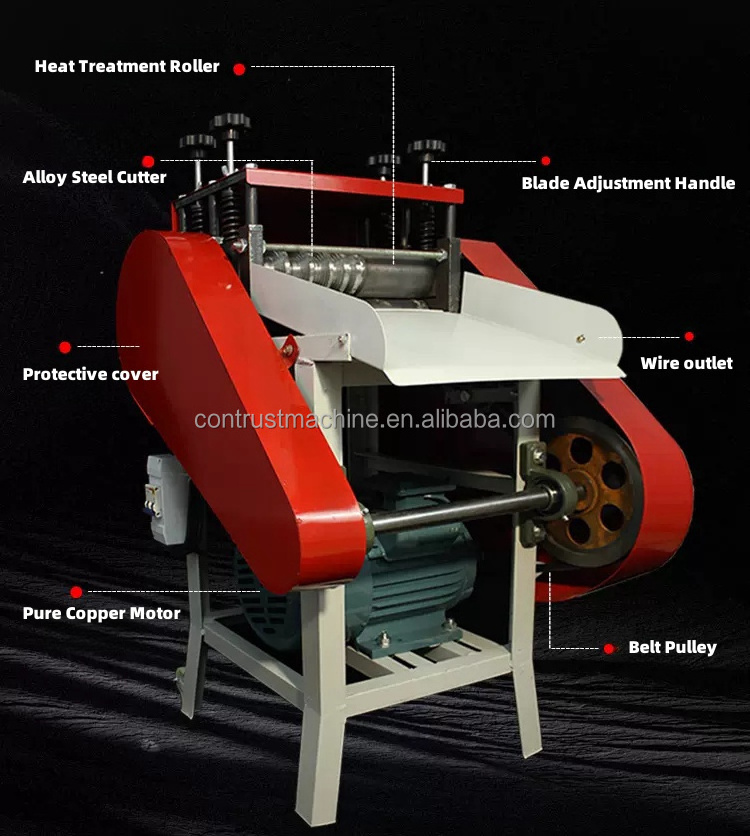 Small Size Used Armor Wire Cutting Scrap Thick Cable Stripper Recycling Machine