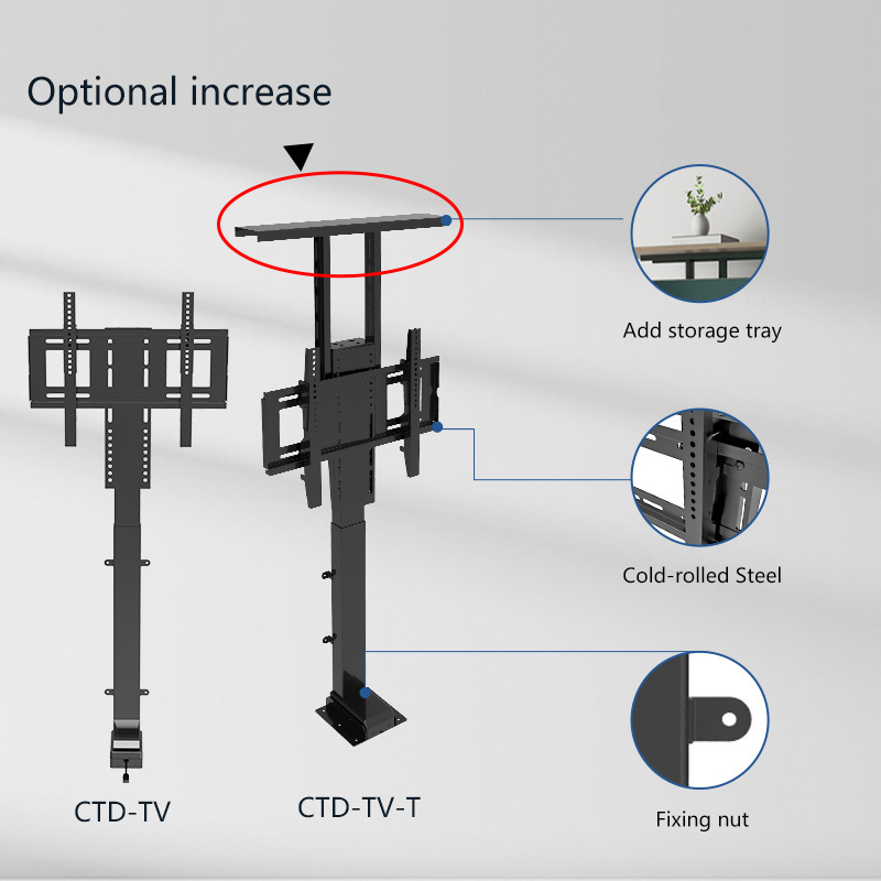 Motorized Remote Control Hidden TV Lift  Automatic System Electric Under Bed TV Motorized Lift Stands For 32-70