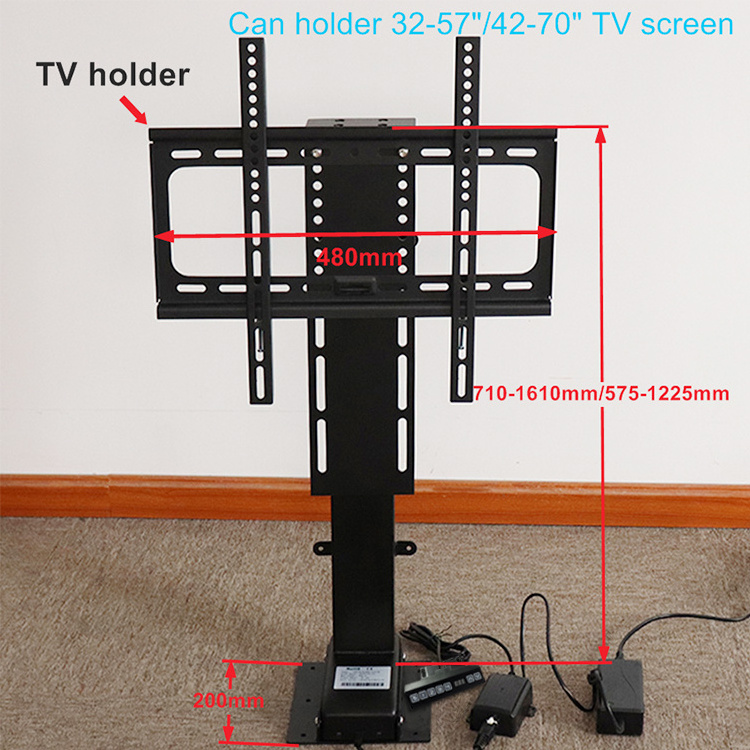 Electric  adjustable height Drop Down Intelligent Furniture 700mm 12v Tv Hidden Ceiling Tv Lift Mechanism