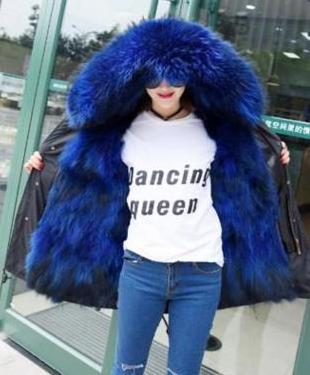 Men women Winter fashion fur parka real raccoon fur collar lining jackets big fur trim coats