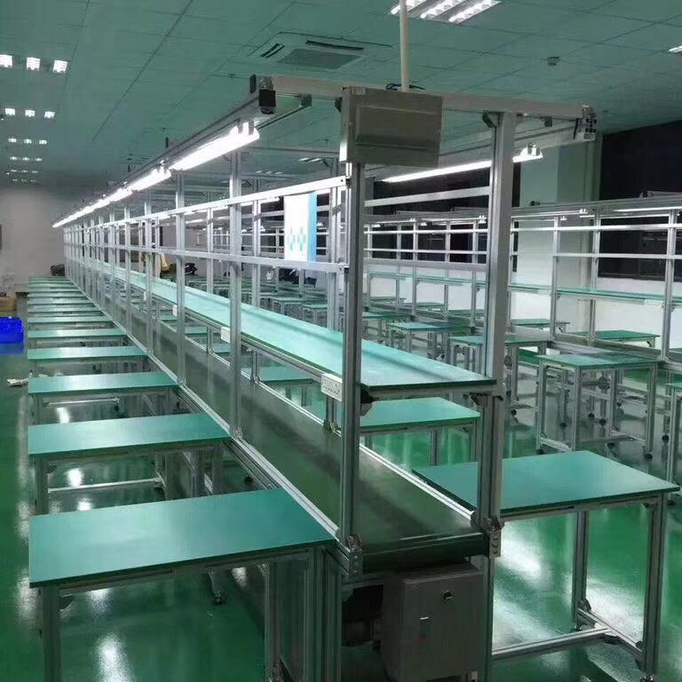 Automatic Solar Panel Belt Conveyor Assembly Line With Work Table