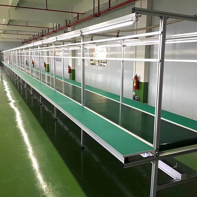 Automatic Airport Baggage Assembly Line Manual Conveyor Belt With Work Table