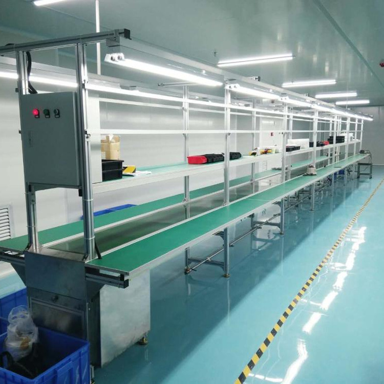 Automatic Airport Baggage Assembly Line Manual Conveyor Belt With Work Table