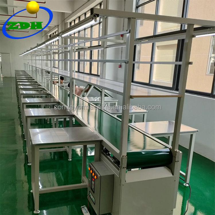 Hongdali Factory Provide Customized Electronic Products Conveyor Belt Assembly Line With Working Table