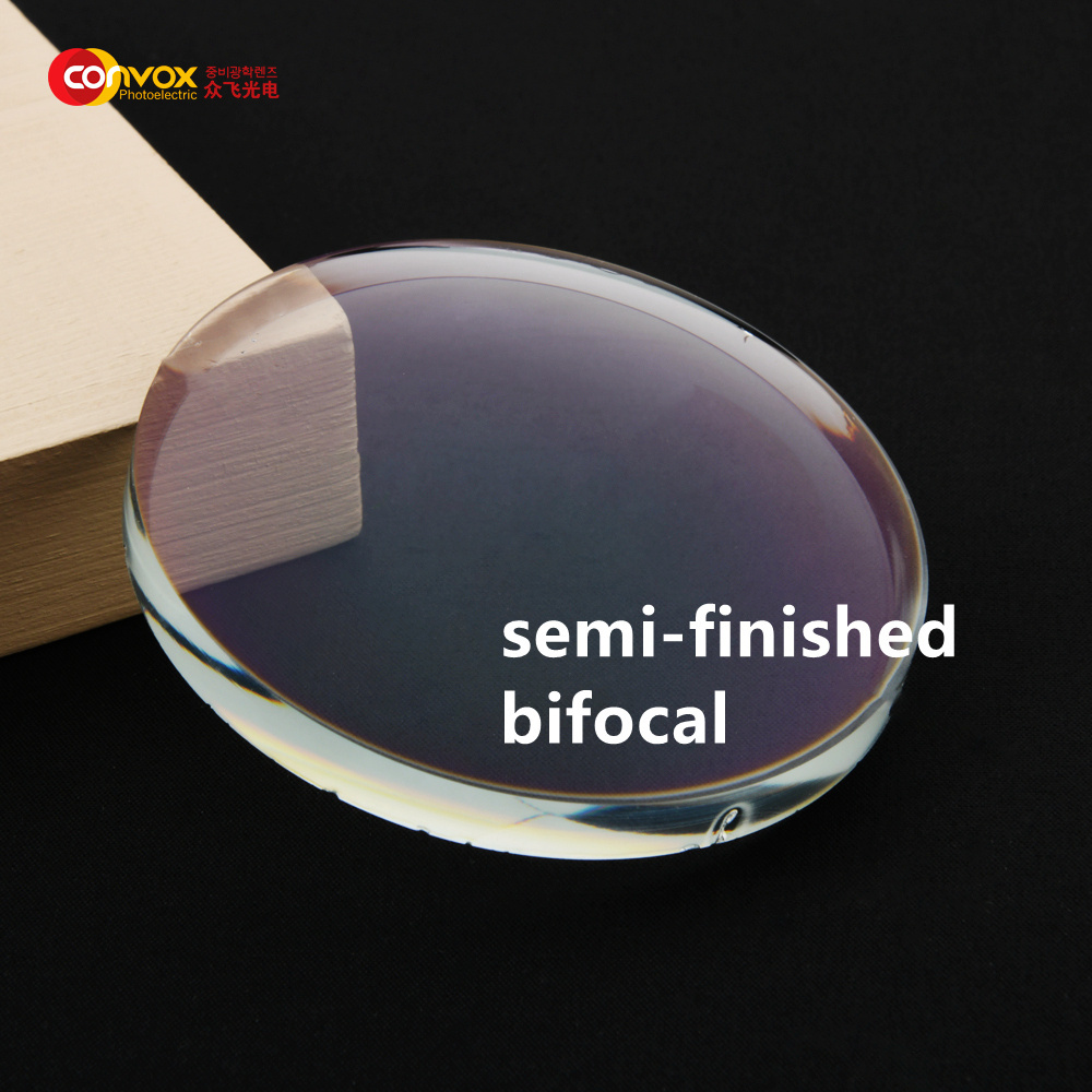 CONVOX eyeglass optical lens prices SF 1.499 CR39 bifocal uc lenses semi finished optical lens blanks