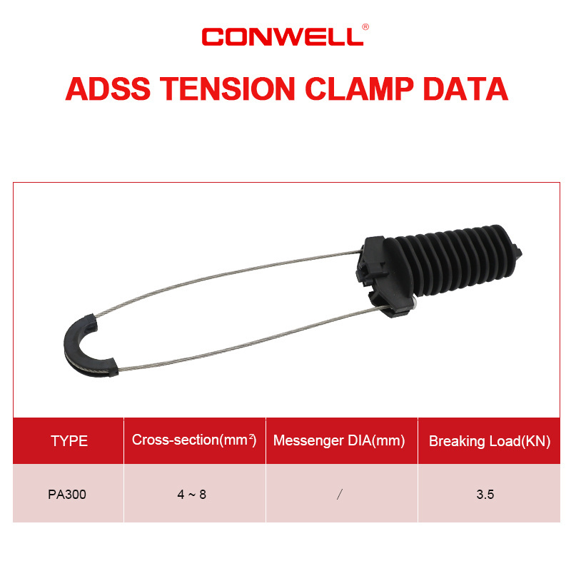 FTTH ADSS Round Cable Anchoring pole Clamp Overhead Cable Clamps Cable Anchor Clamp