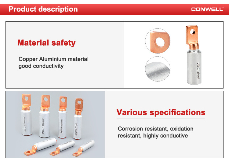 Copper Aluminum Connecting Terminals Bimetallic Cable Lugs