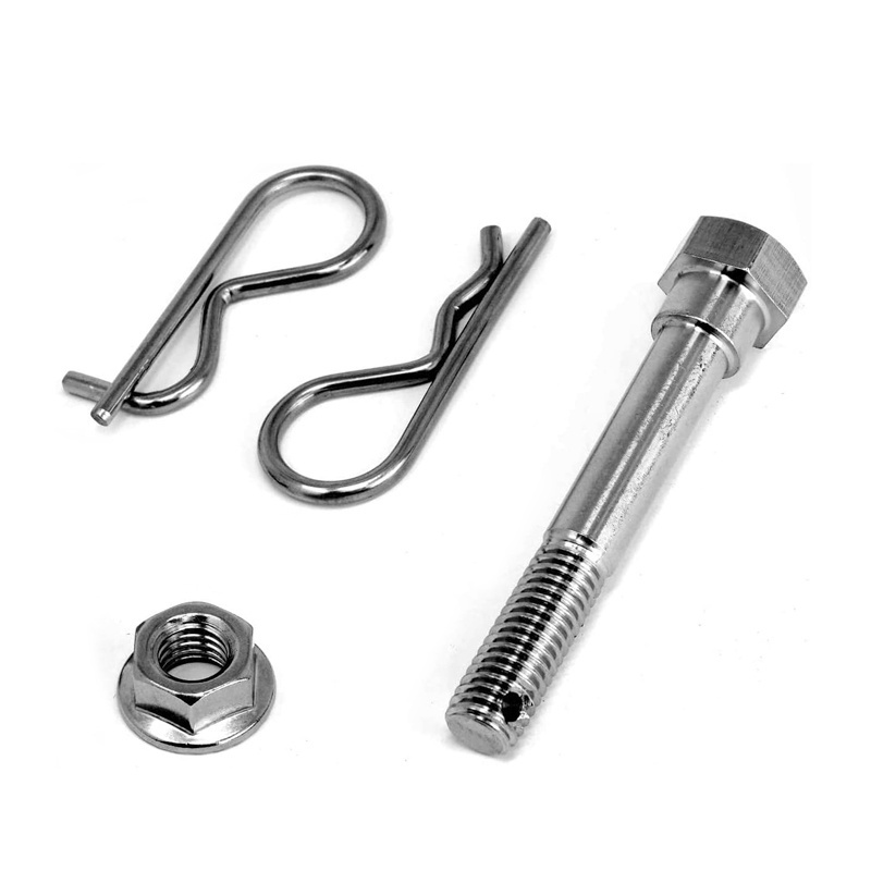 100% Stainless Steel Trailer Hitch Pin Anti-Rattle No Wobble Bolt Keeper Grip Clip Kit 5/8-Inch Pin Diameter