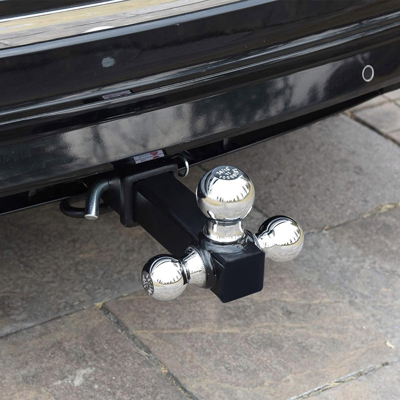 Trailer Hitch Tri Ball Mount with 5/8 inch Hitch Pin Chrome Balls Fits for 2 inch Hitch Receivers