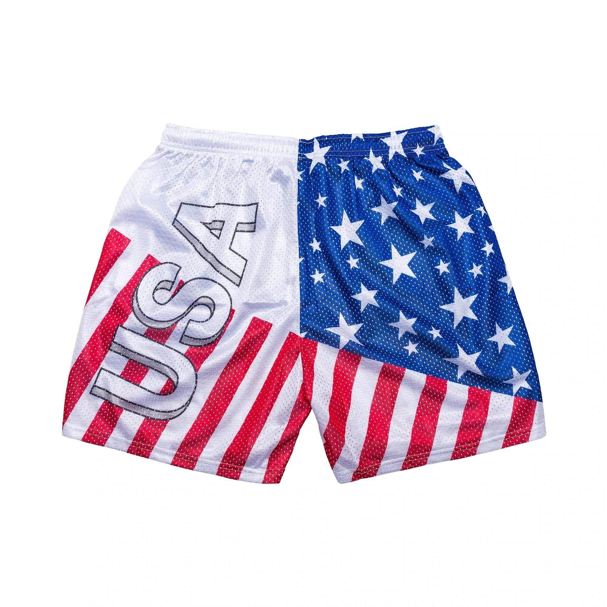 2024 Trending Product Custom Mesh Shorts American Flag Sublimated Printing 5.5 Inseam Vivid Men's Shorts shorts for men luxury