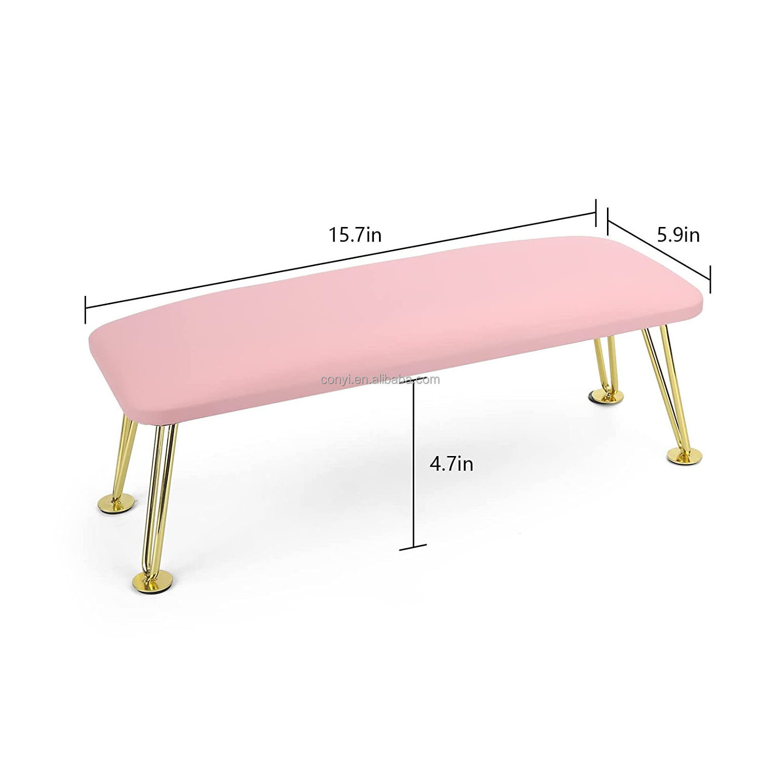 Top fashion professional table pink gold legs hand stand pillow manicure pedicure art nail arm rest for nails salon