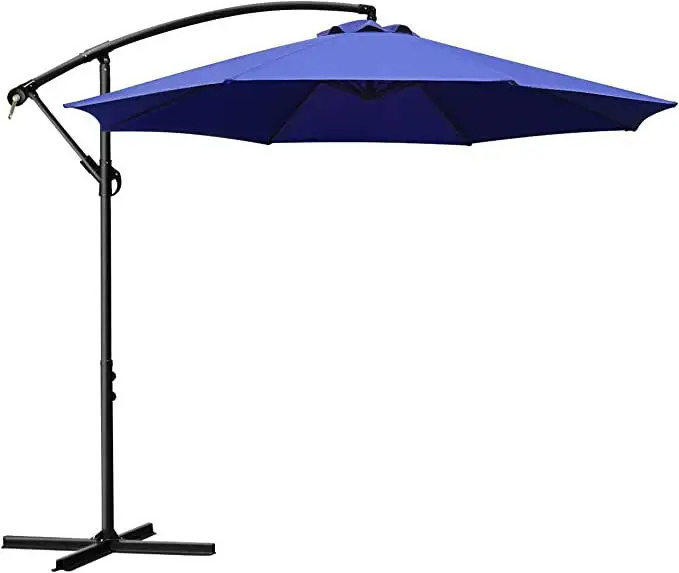 10Ft Banana Umbrella UV50+ Waterproof Patio Parasol Garden Cantilever Umbrella, 2.7/3m*8k garden furniture