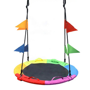 Wholesale Oxford Cloth Swing Outdoor Kids Round Patio Swing Children Garden Saucer Tree swing for kids