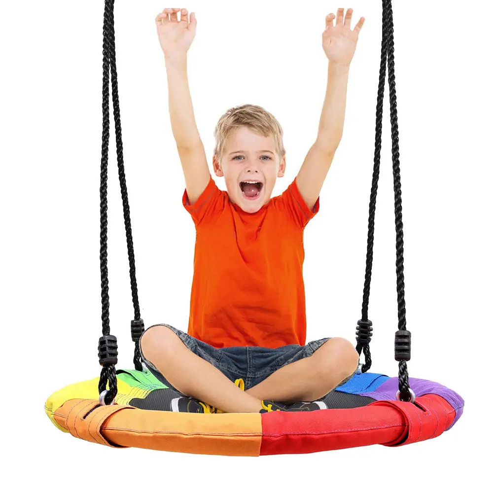 Wholesale Oxford Cloth Swing Outdoor Kids Round Patio Swing Children Garden Saucer Tree swing for kids