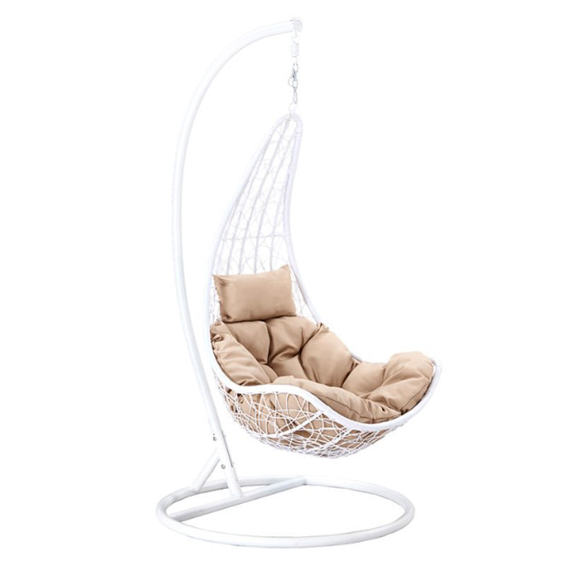 Outdoor Patio Hanging Egg Chair with Stand, Wicker Swing Chair for Garden, Outdoor Furniture