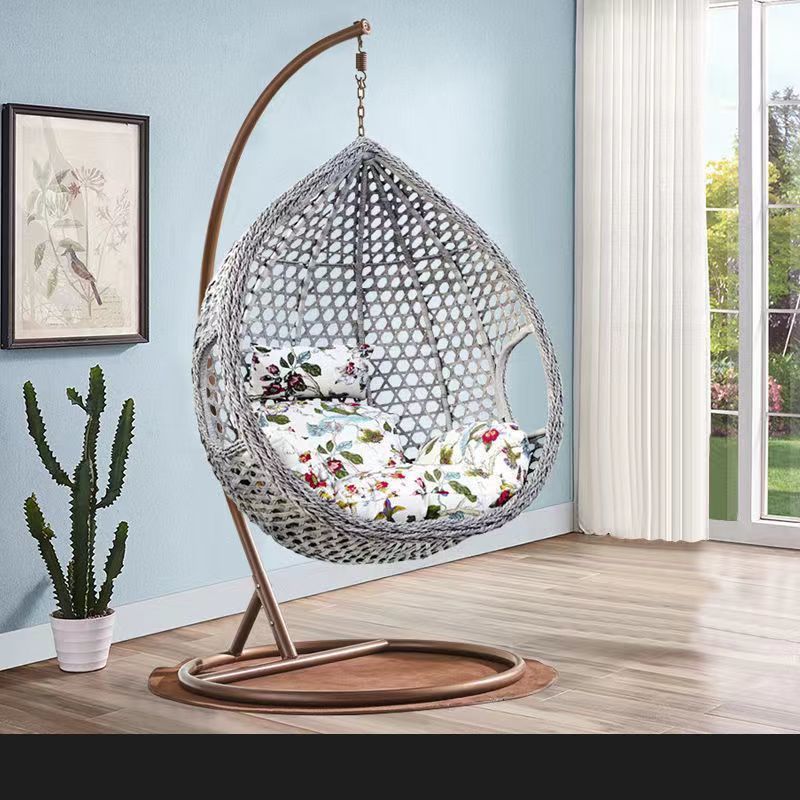 Factory wholesale Indoor Outdoor Patio Wicker Hanging Egg Chair Swing Hammock, Wicker Swing Egg Chairs