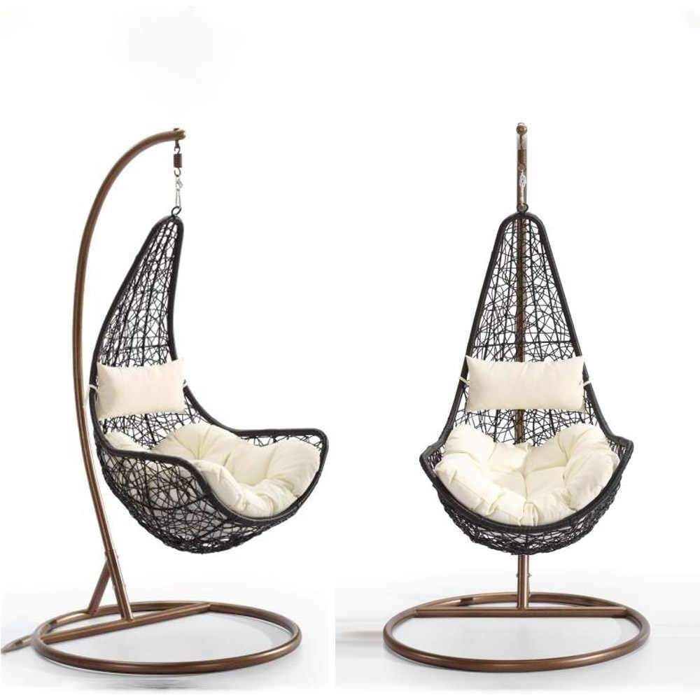 Factory wholesale Hanging Egg Chair with Stand, Patio Wicker Egg Swing Chair with Cushion for Bedroom Garden Indoor Outdoor