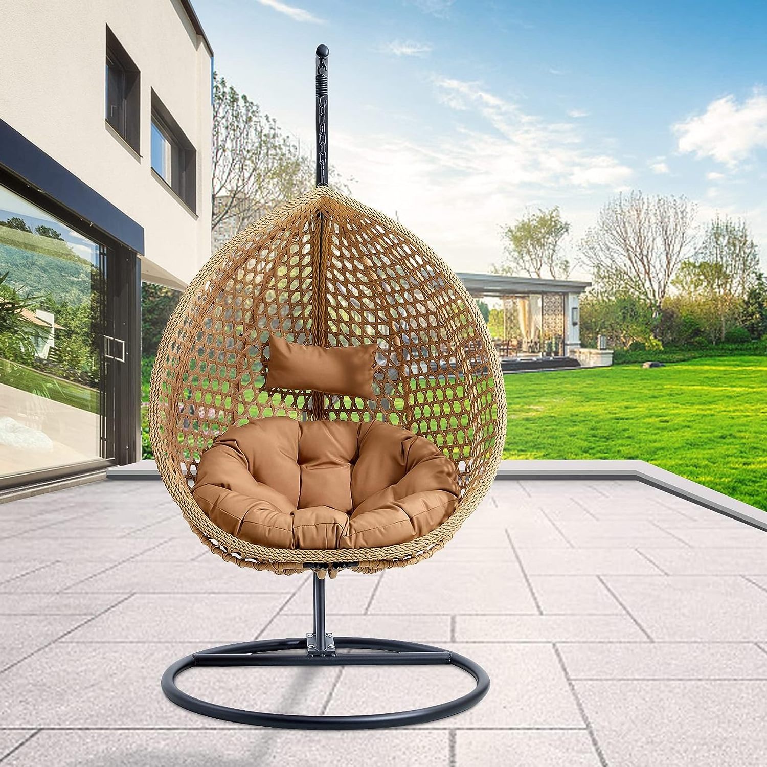 Factory wholesale Patio Wicker Hanging Egg Chair Swing Hammock, Outdoor Patio Wicker Swing Hammock Egg Chairs