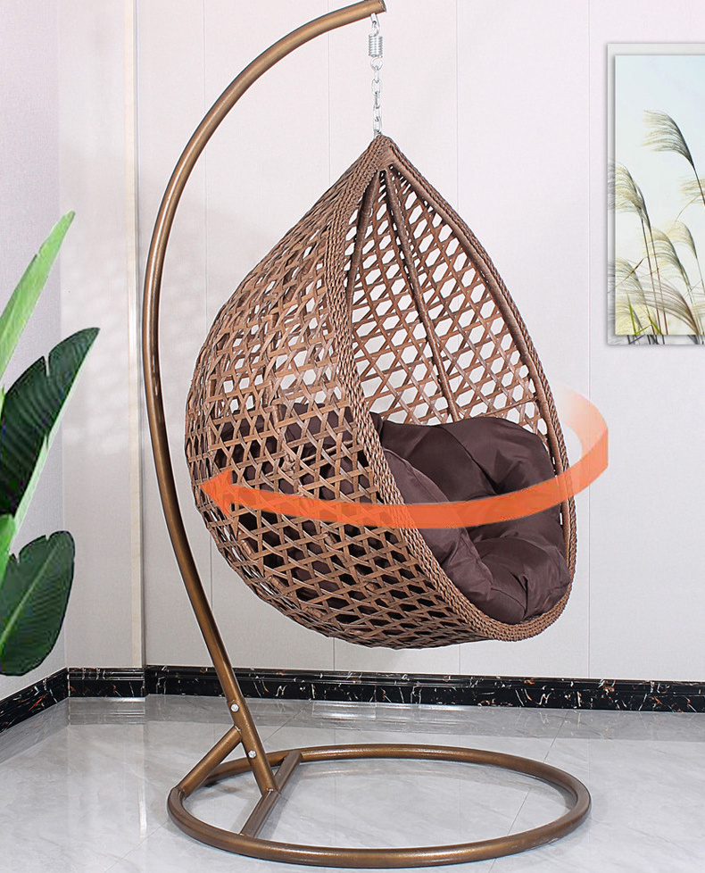 Factory wholesale Patio Wicker Hanging Egg Chair Swing Hammock, Outdoor Patio Wicker Swing Hammock Egg Chairs