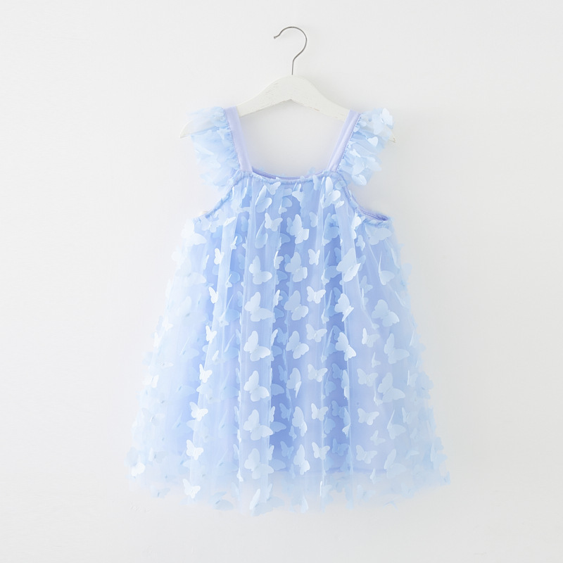 Conyson 2024 New Summer Baby Girls 3D Butterfly Tulle Tutu Princess Dress Birthday Party Strap Dress Toddler Kids dresses