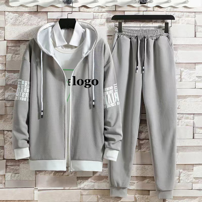 Conyson High Quality Spring Autumn Sublimation Blanks Hoodie Sets Polyester Custom Design Men's Hoodies And Sweatpants Set