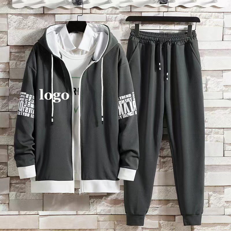 Conyson High Quality Spring Autumn Sublimation Blanks Hoodie Sets Polyester Custom Design Men's Hoodies And Sweatpants Set