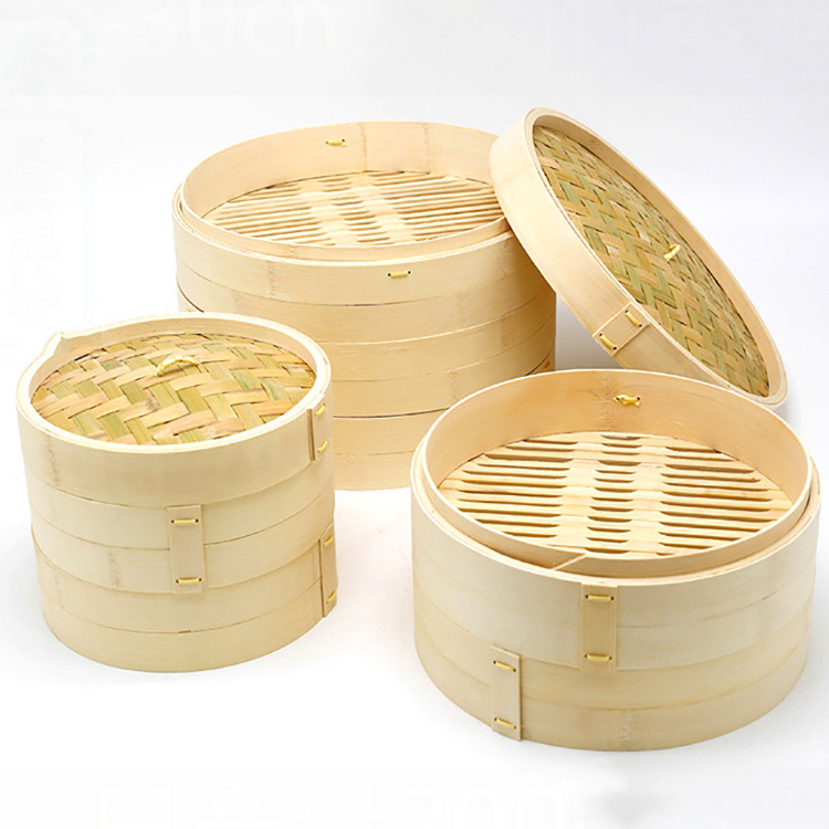 Hot Selling Wholesale Kitchen Steamed Buns Xiao Long Bao Dumpling Bamboo Steamer Basket Big