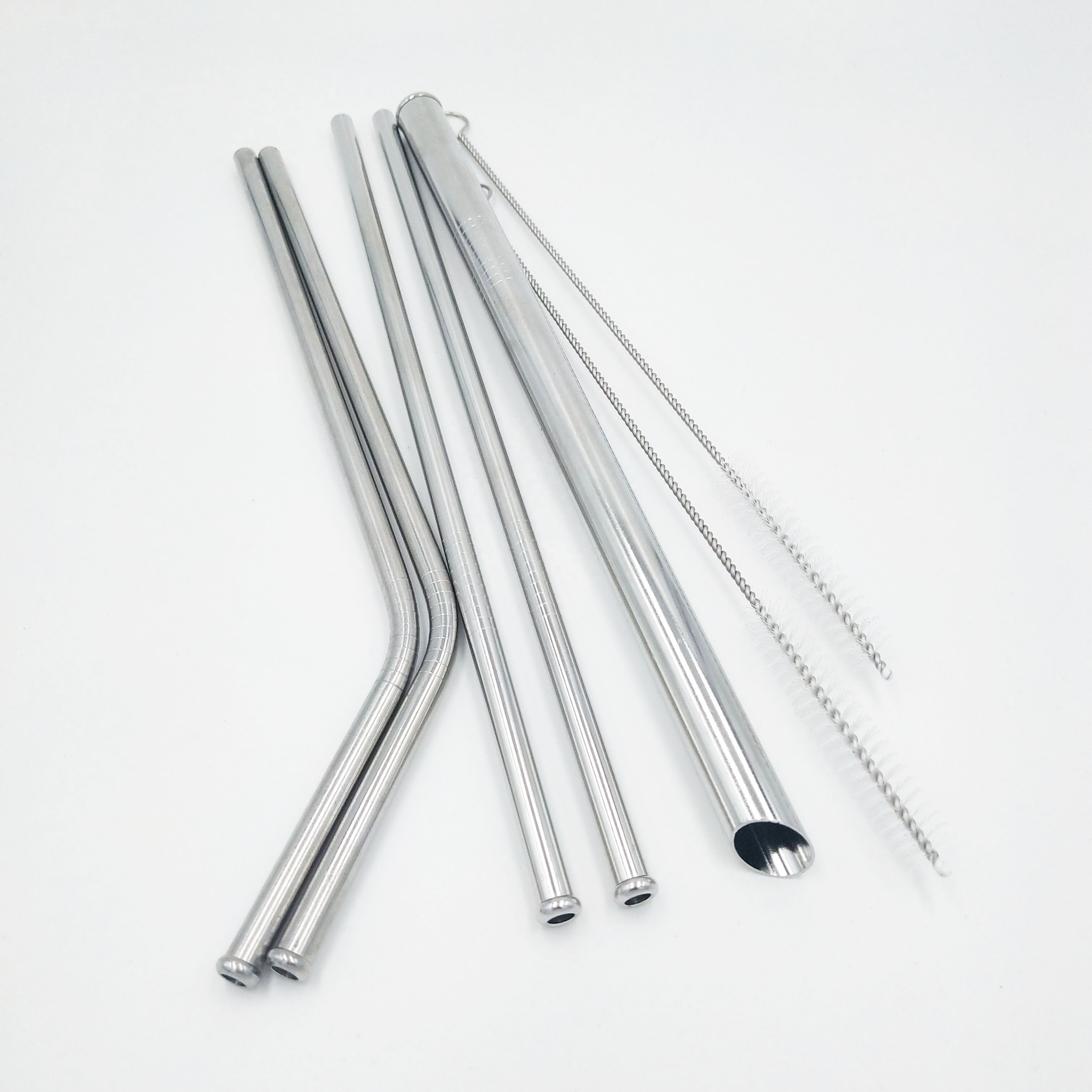 Eco-Friendly Stainless Steel Drinking Straw Sets Reusable Metal Bar Accessories