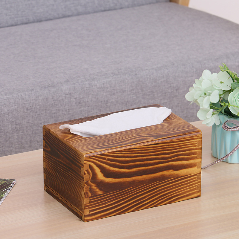 Eco-Friendly Luxury Wooden Storage Tissue Box Premium Car Accessory with Luxury Tissue Box Holder