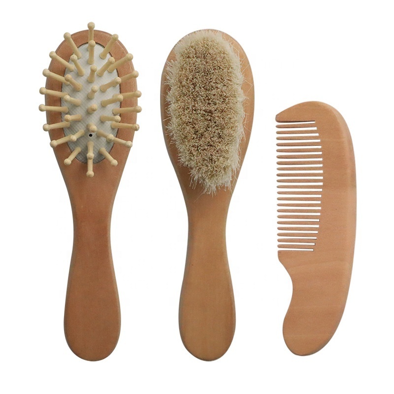 Wooden Baby Hair Brush Set Baby Comb And Brush Set Wooden Baby Brush