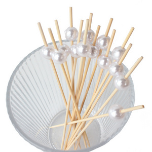 White Pearl Disposable round Net Red Sandwich Bamboo Toothpicks KTV Art Wholesale Fruit Sticks