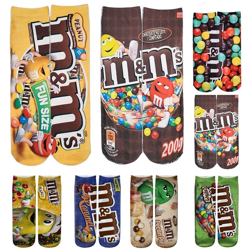 Wholesale ankle polyester cotton sublimation socks blank knee high Custom crew funny all over digital 3d printed sock unisex kid