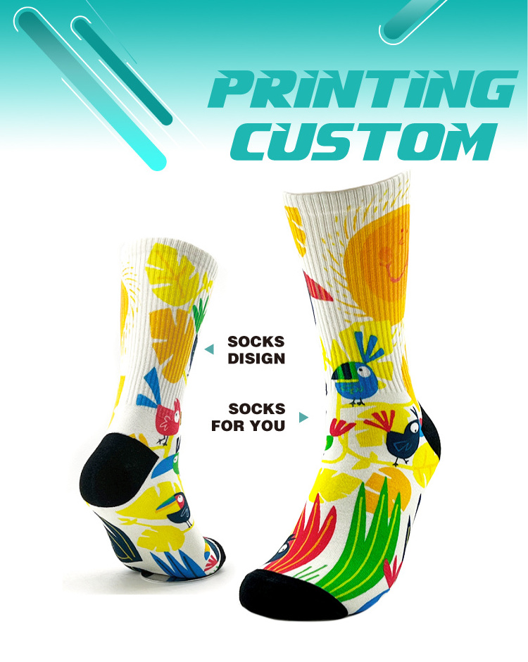 Custom Personalized Plant Weed Cartoon Character Print Socks Dropshipping Seamless 3d Digital Printed Quality Sublimation Socks