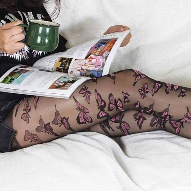 Wholesale Price Butterfly Fashion Matures And Pantyhose Colorful Stockings Women Girls Sexy Jacquard Pantyhose