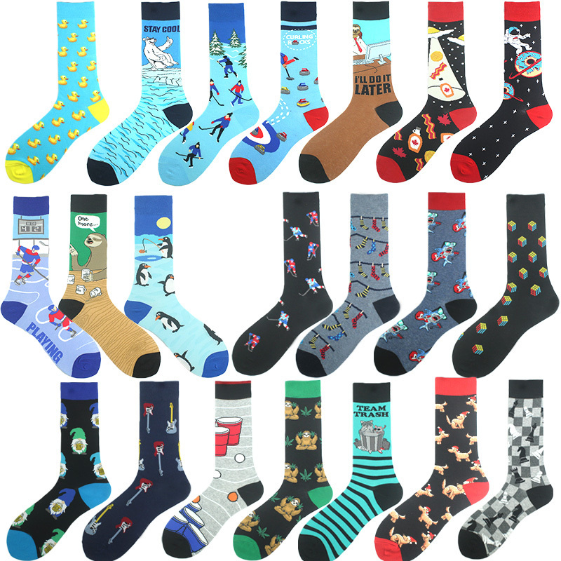 Bulk wholesale kids men cotton branded sports fuzzy novelty designer happy socks wholesale funky colored custom soccer grip sock