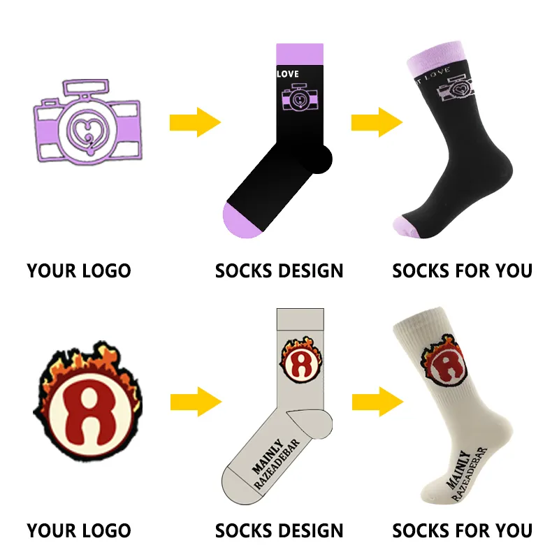 High Quality Custom Logo Design Pattern Low MOQ Wholesale Ankle Crew Mid-tube Cotton Socks Wholesale Men's Terry Sports Socks