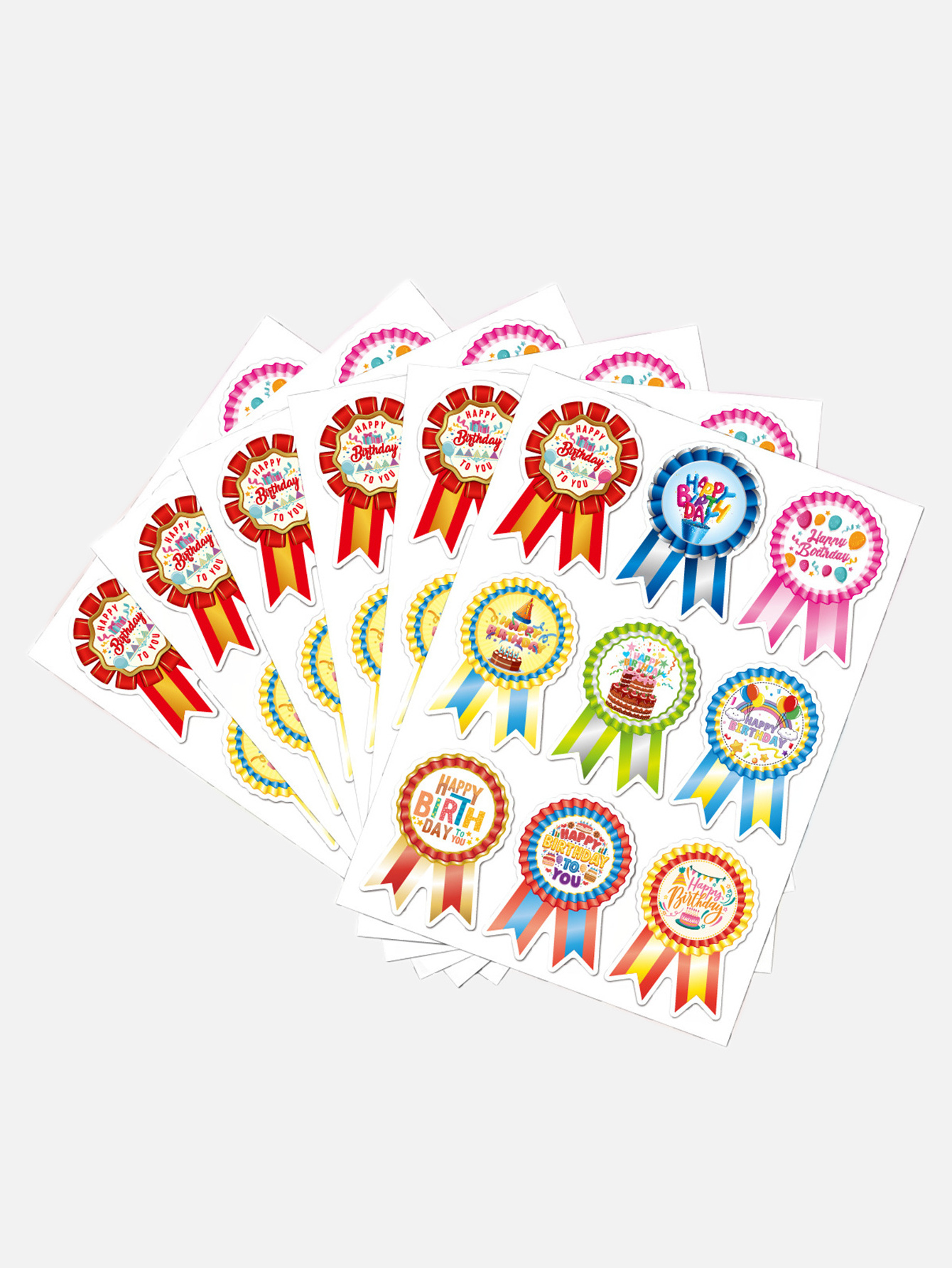 Hot sale Self Adhesive Happy Birthday Badge Stickers sheet for Kids Home Classroom party Decoration Stickers