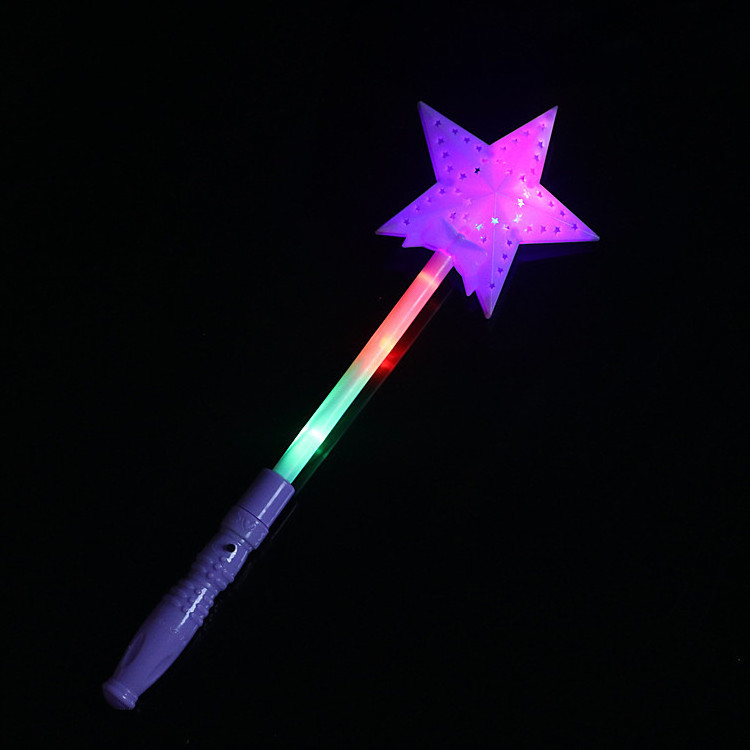 Plastic LED Flashing Glow Stick Wand Five pointed Star Fairy Wand Kids Toy Star flashing sticks light up toys for kids