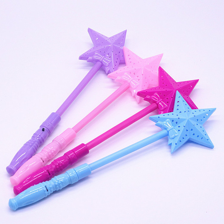 Plastic LED Flashing Glow Stick Wand Five pointed Star Fairy Wand Kids Toy Star flashing sticks light up toys for kids