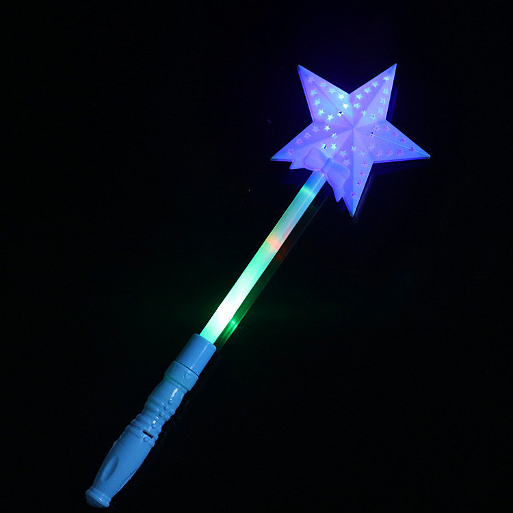 Plastic LED Flashing Glow Stick Wand Five pointed Star Fairy Wand Kids Toy Star flashing sticks light up toys for kids