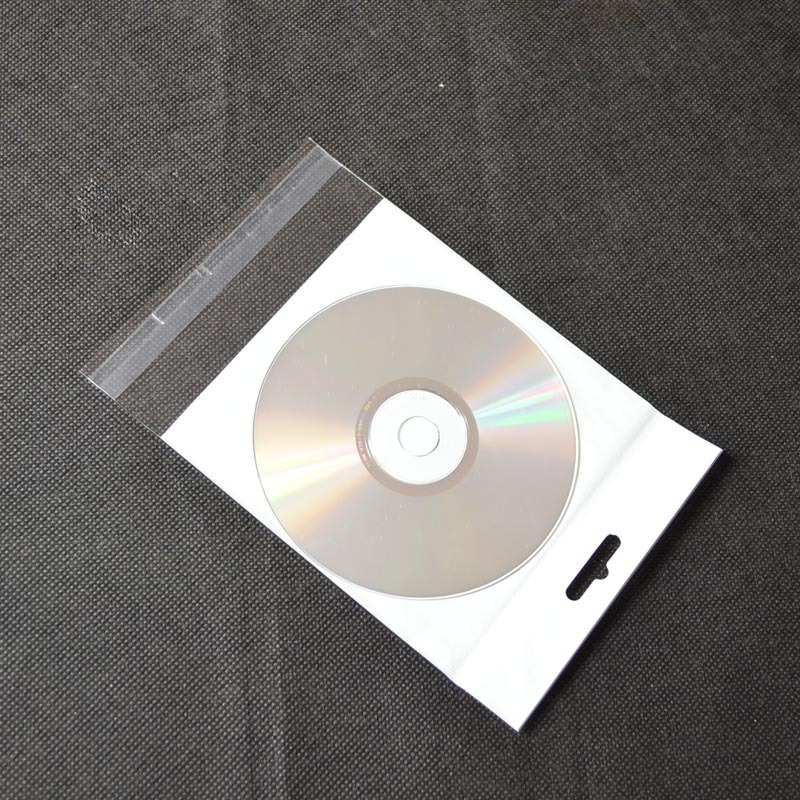 zhejiang DVD CD case OPP bag self adhesive plastic  packing  bag with header