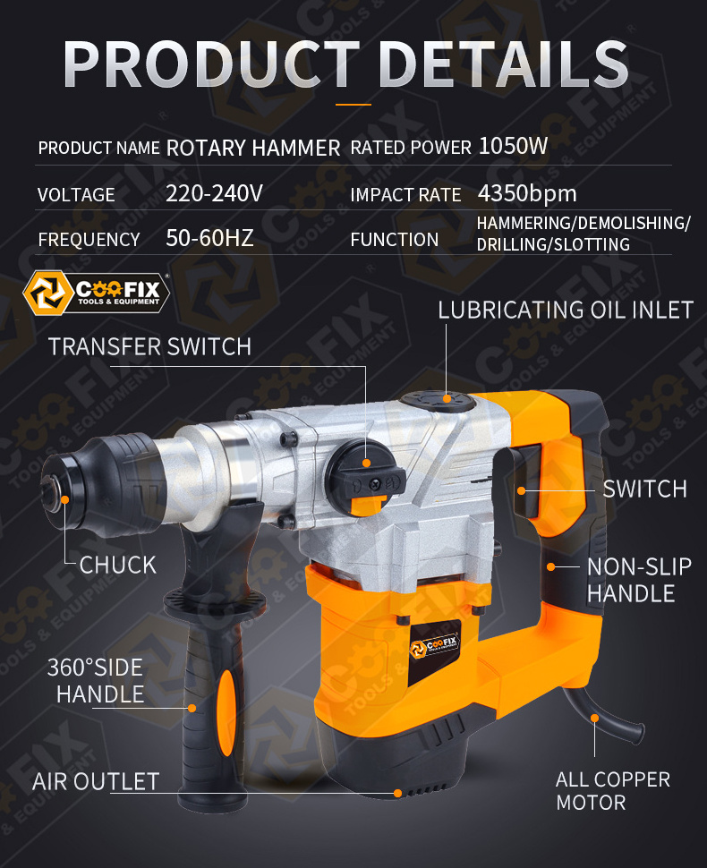 COOFIX CF-RH003 Rotary Hammer SDS plus Rotary Hammer Drill