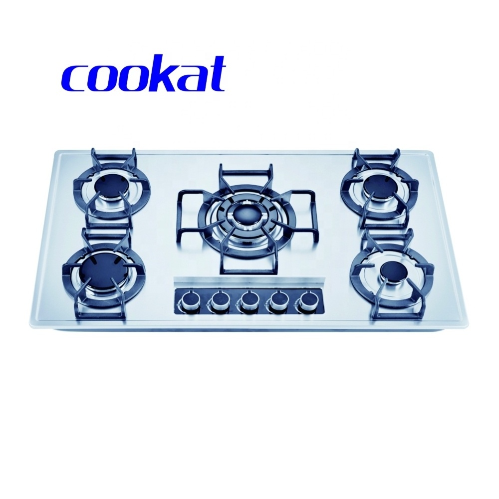 36 inch Gas Cooktop with 5 Power Burners Built-in Gas Stove top of 304 Stainless steel Gas Cooker with Thermocouple Protection