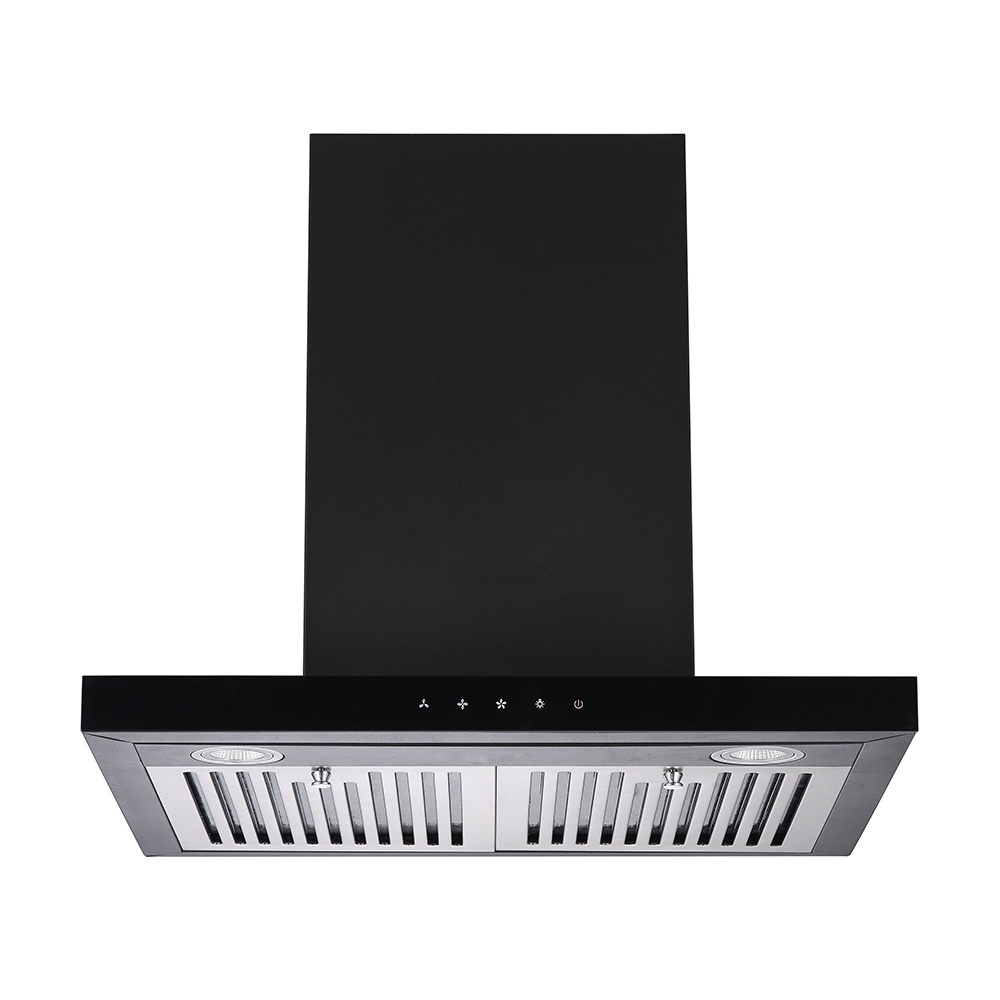 Factory Supplier T Shape 900Mm Matt Black Smoke Suction Ventilation Control Extractor Hood Vented Easy Clean Kitchen Chimney