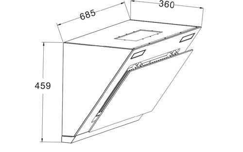 Commercial kitchen range exhaust hood restaurant vented cooker hood