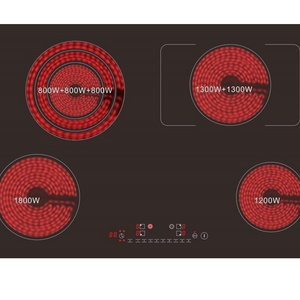 Ceramic Cooktop 220V, Drop-in 4 Cooking Zones Electric RadiantSensor Touch Control, Child Safety Lock