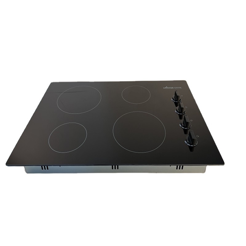 Electric Cooktop 4 Burners Electric Radiant Stove, Drop-in Smoothtop Ceramic Glass, 220V Fits for All Cookware