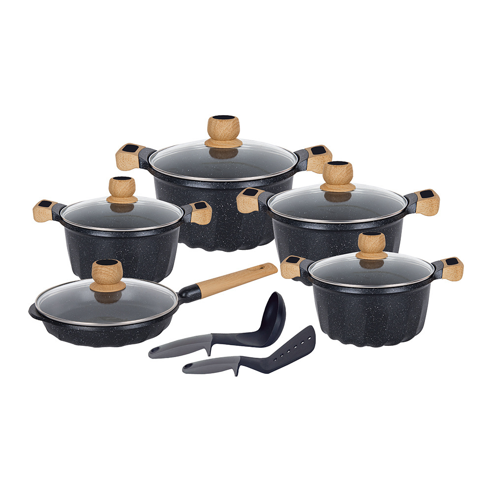 Cast Aluminum Cookware Non-Stick Coating 12pcs Induction Cookware Pots And Pans wholesale Cookware