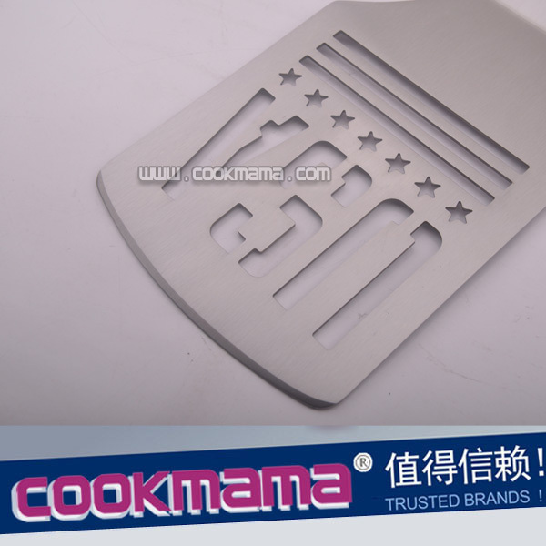 Factory Logo Customization stainless steel barbecue spatula with wood handle